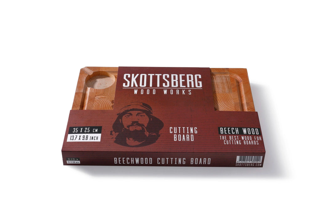 Skottsberg Beech end grain wood chopping board (35x25x3.5cm)