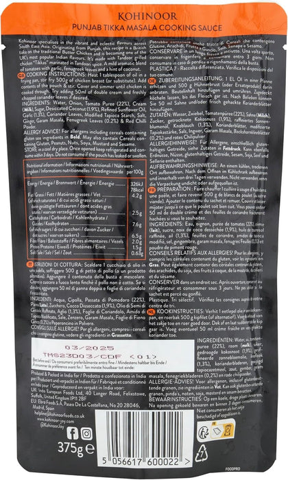 Kohinoor Pack of 6 Tikka Masala Cooking Sauce (6x375g)