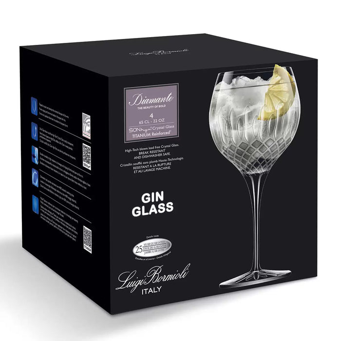 Luigi Bormioli Diamante Crystal Gin Glasses - 650ml (Set of 8)