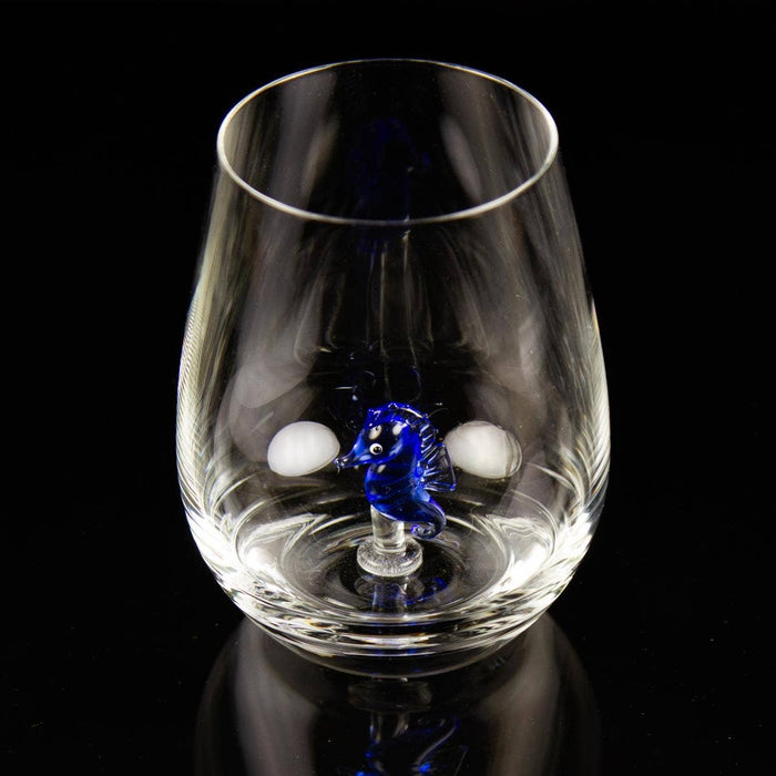 Tumbler with Miniature Glass Seahorse