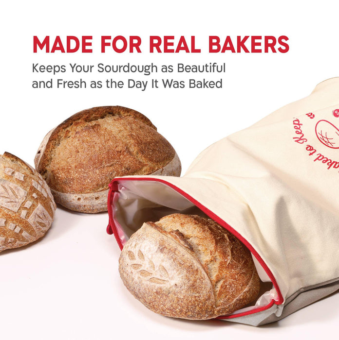 KneadAce Roll Top Bread Bags (Grey/Off-White)