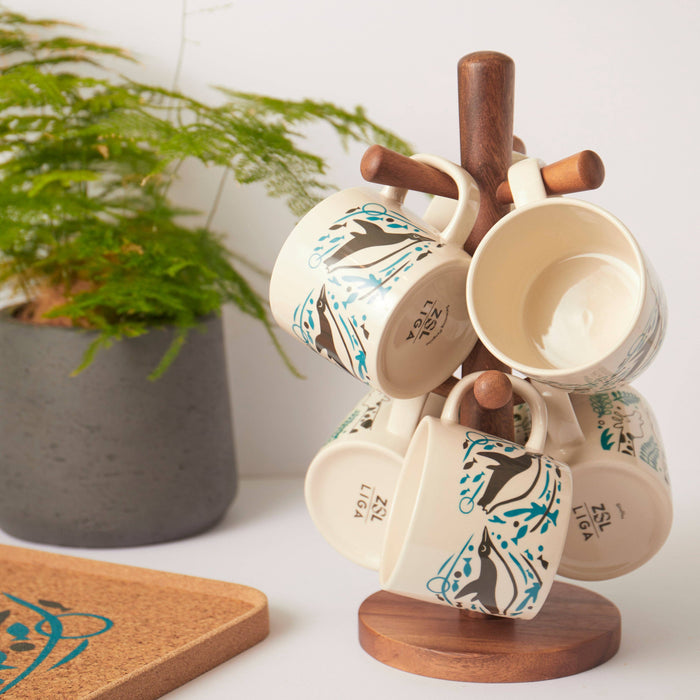 Liga Stoneware Mug - Swimming Penguins