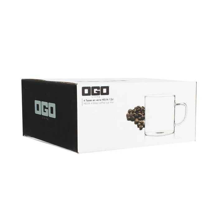 Ogo Living Helya Glass Cups – Set of 4 (12 cl)