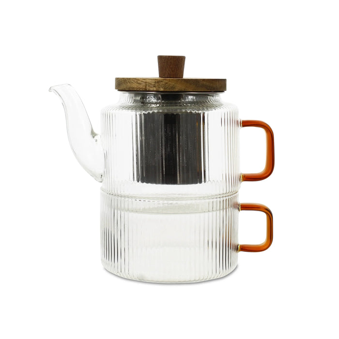 Ogo Living Karl Glass Teapot & Cup Set (400ml + 25cl Cup)