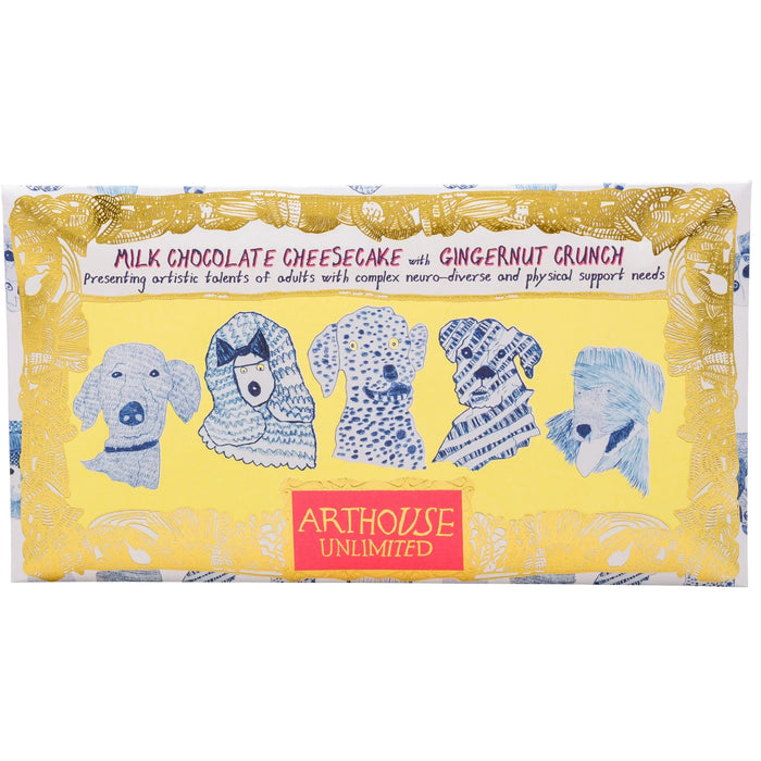Arthouse Unlimited Milk Chocolate Bar Cheesecake with Gingernut Crunch - Blue Dogs (85g)