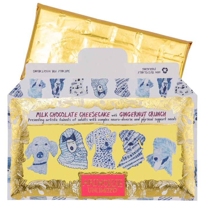 Arthouse Unlimited Milk Chocolate Bar Cheesecake with Gingernut Crunch - Blue Dogs (85g)