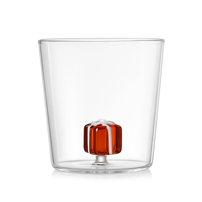 Creative Christmas Glass Cups - Red Gift Box