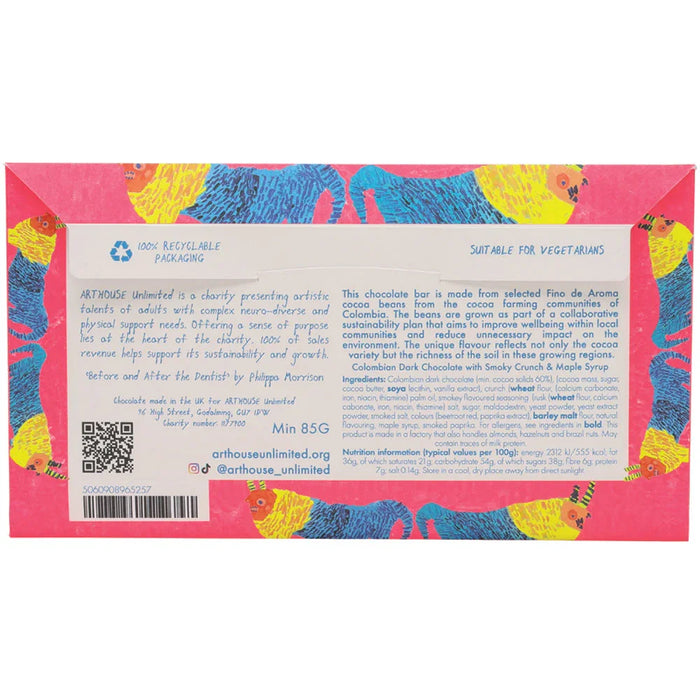 Arthouse Unlimited Dark Chocolate Bar with Smoky Crunch & Maple Syrup - Before & After the Dentist (85g)