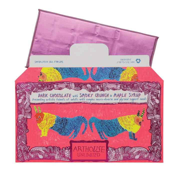 Arthouse Unlimited Dark Chocolate Bar with Smoky Crunch & Maple Syrup - Before & After the Dentist (85g)