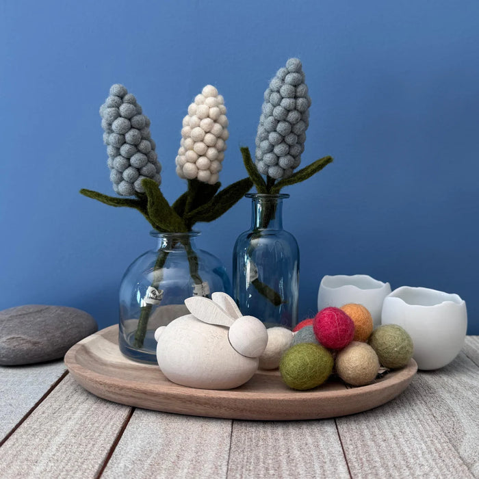 Gry & Sif Felted Wool Florals Pearl Hyacinth Flower - Light Blue (16cm)