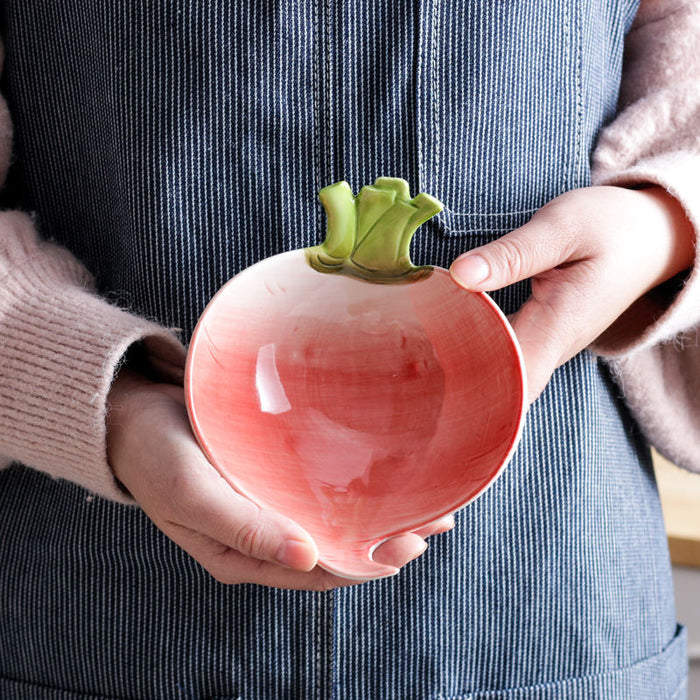 Ceramic Vegetable Shape Serving Dish - Red Radish