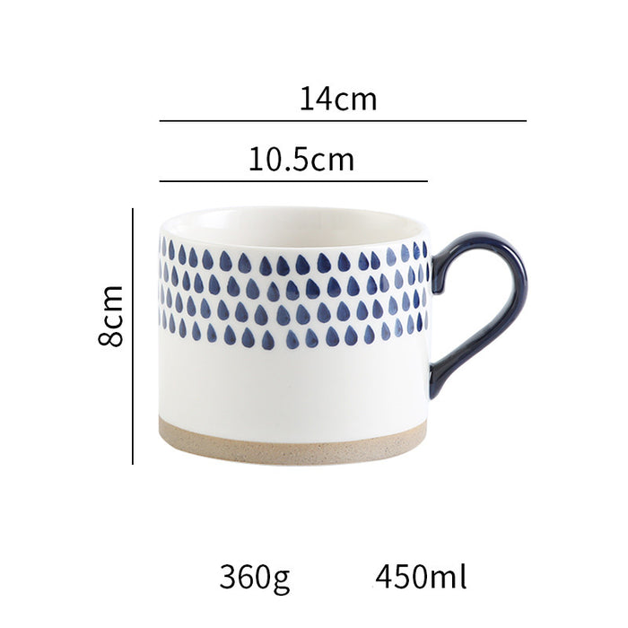 Japanese Style Ceramic Coffee Mug‚ Blue Drops