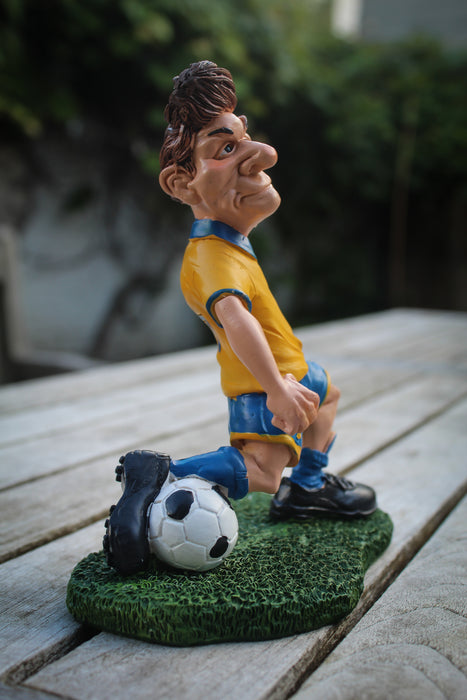 Yellow and Blue Football Player Figurine (17cm)