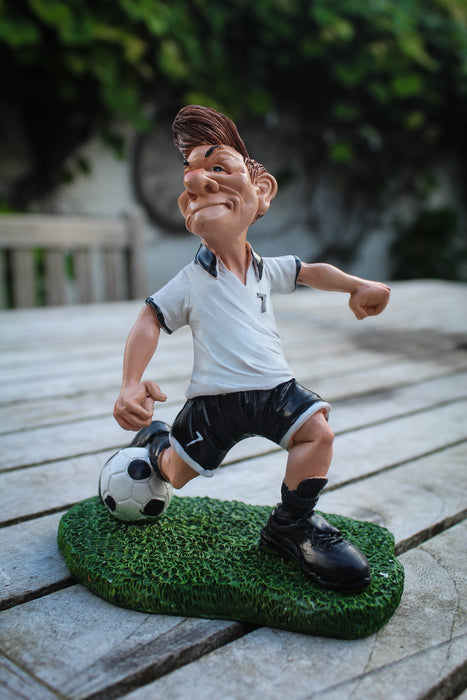 White and Blue Football Player Figurine (17cm)