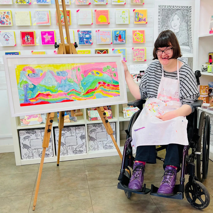 Arthouse Unlimited Rhubarb & Custard Flavoured Pink & Yellow Chocolate Bar - Peace (85g)