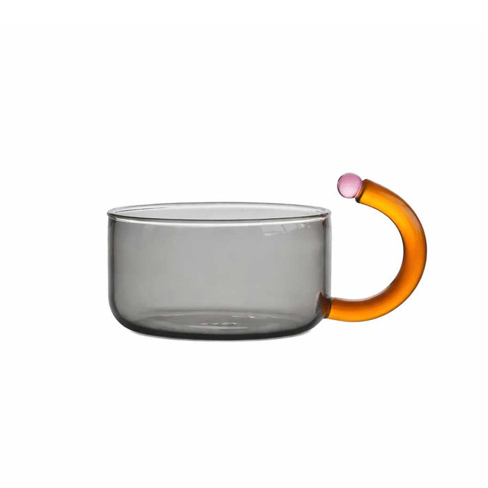 Creative Color Contrast High Temperature Resistant Glass Cup - Grey