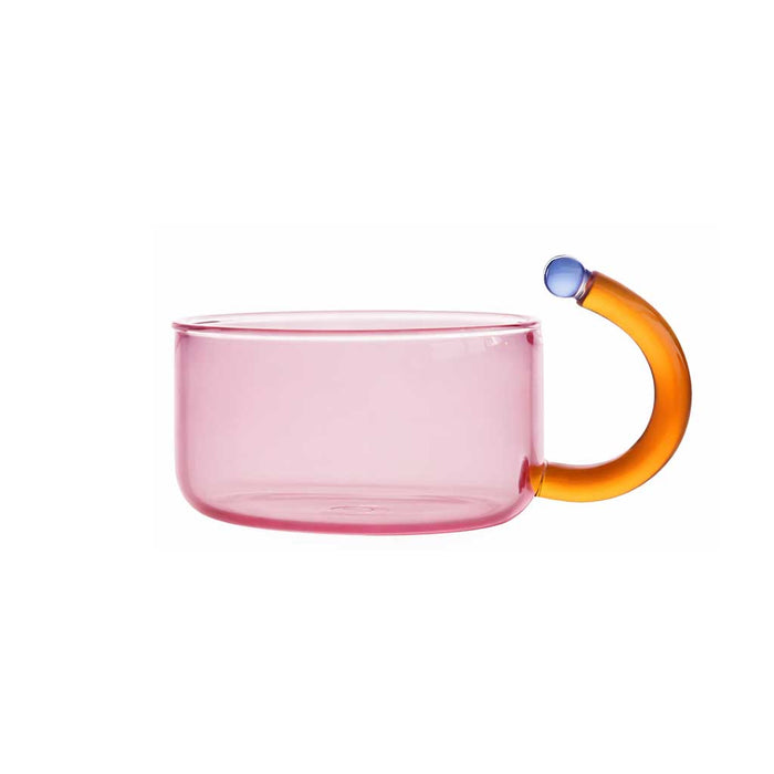 Creative Color Contrast High Temperature Resistant Glass Cup - Pink