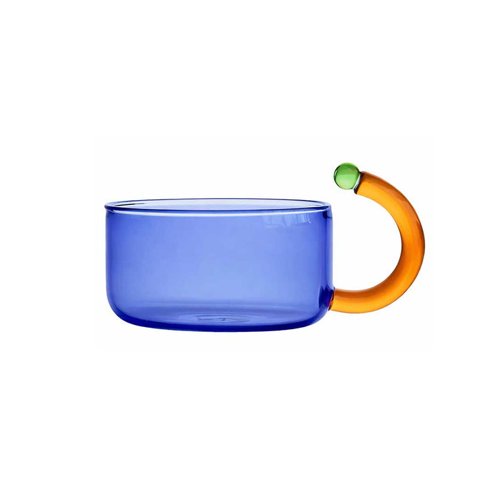 Creative Color Contrast High Temperature Resistant Glass Cup - Blue