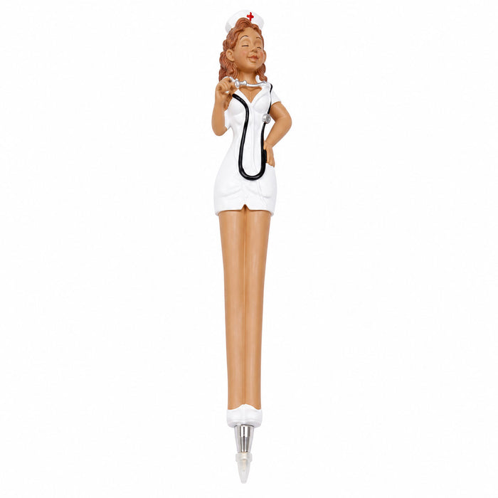Nurse in White Uniform Pen (14cm)