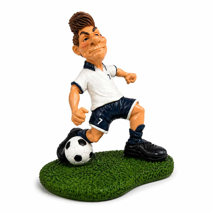 White and Blue Football Player Figurine (17cm)