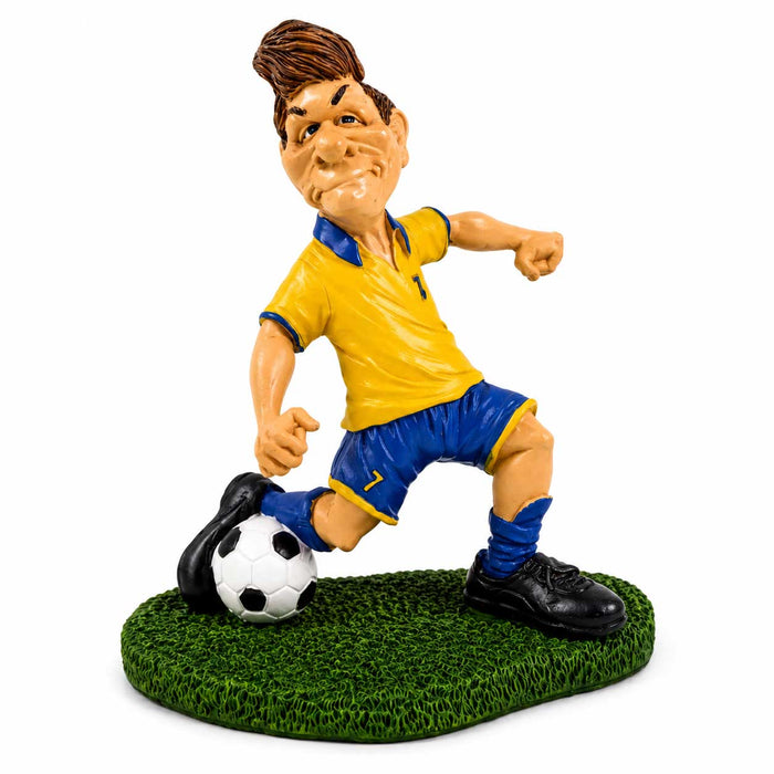 Yellow and Blue Football Player Figurine (17cm)