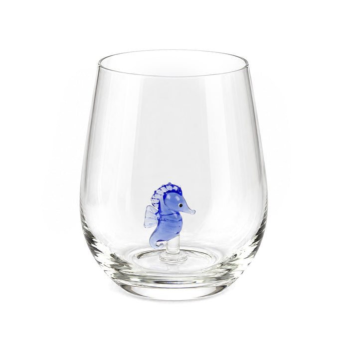 Tumbler with Miniature Glass Seahorse