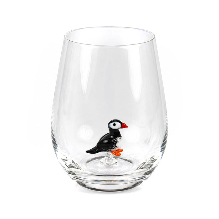 Tumbler with Miniature Glass Puffin