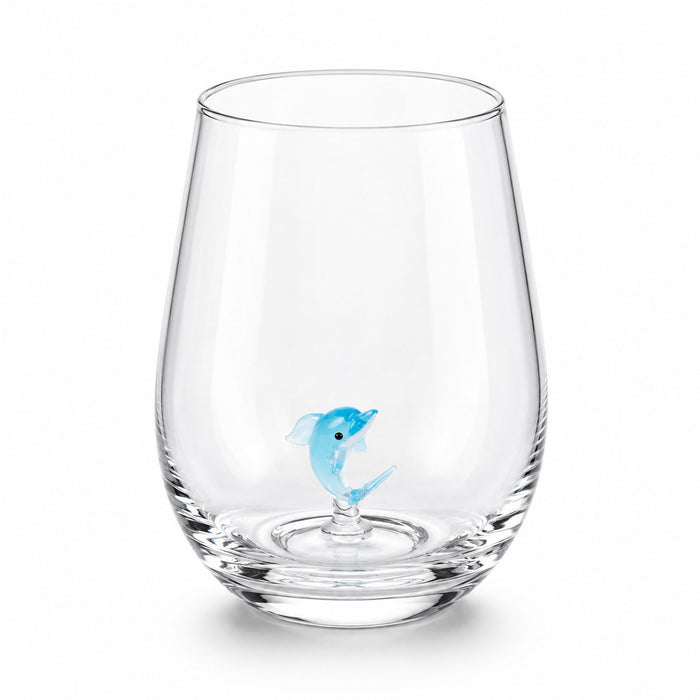 Tumbler with Miniature Glass Dolphin