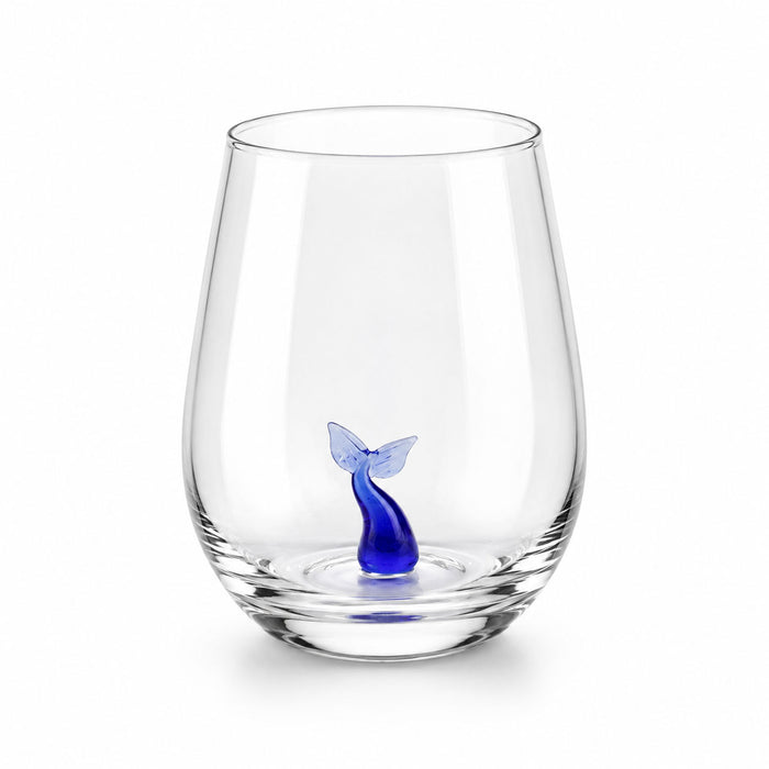 Tumbler with Miniature Glass Whale Tail