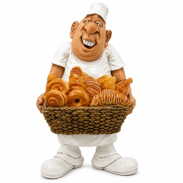 Baker with Bread Basket Figurine (17cm)