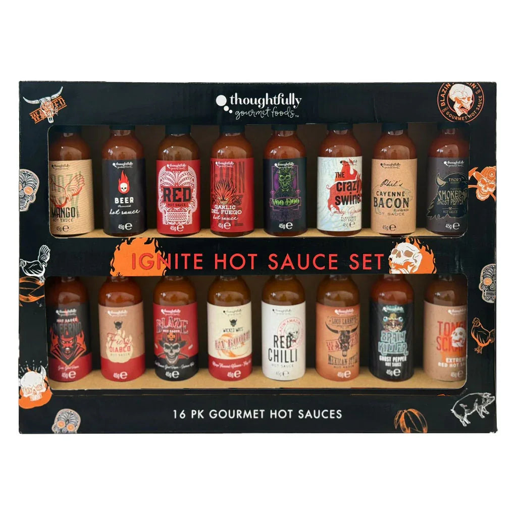Ignite 16 Piece Gourmet Hot Sauce Set