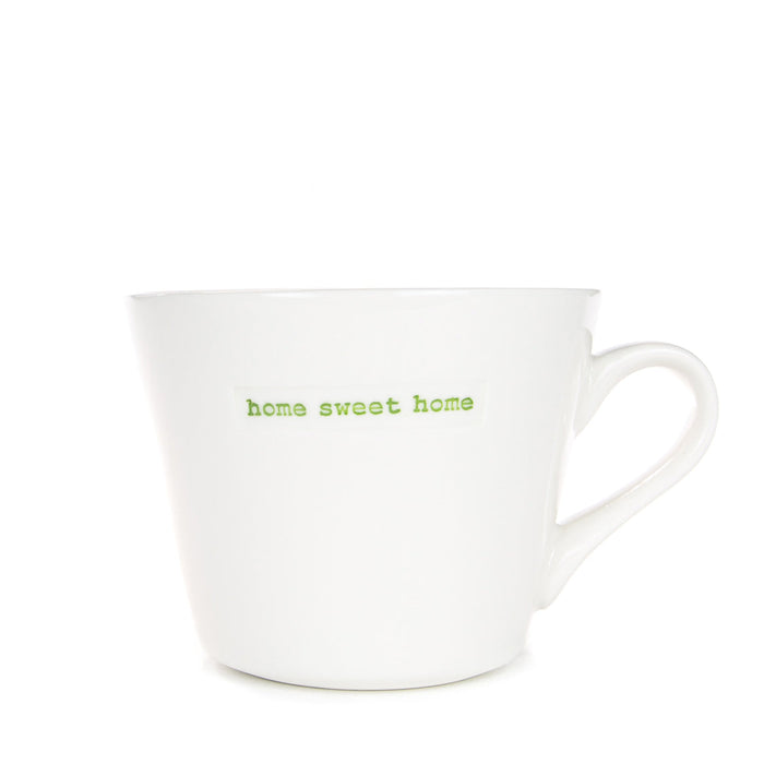 Keith Brymer Bucket Mug Medium 350ml - Home Sweet Home (Green)