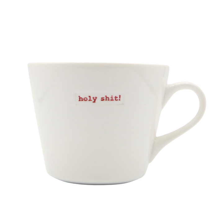 Keith Brymer Bucket Mug Medium 350ml - Holy Shit! (Red)