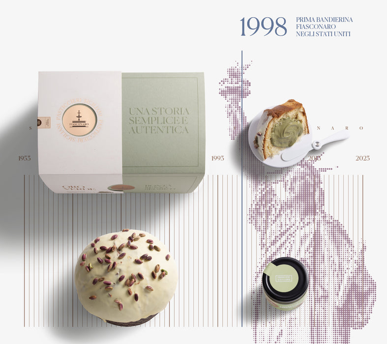 Fiasconaro Pistachio Panettone with Pista Cream - Oro Verde (1kg)