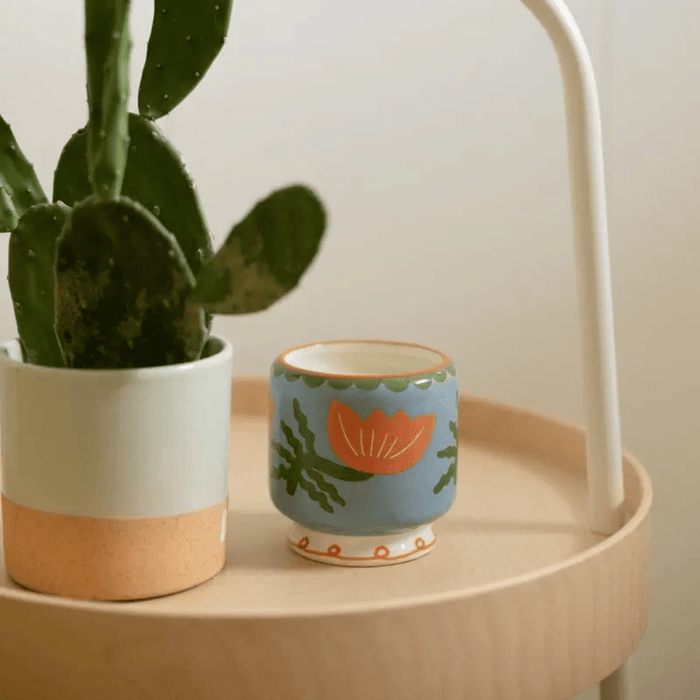 Paddywax A Dopo Cactus Flower Hand-Painted Ceramic Candle