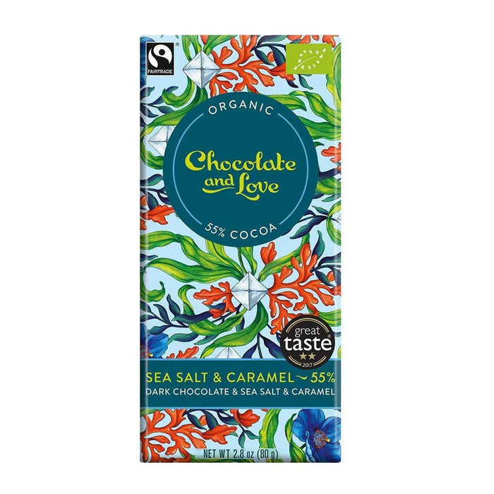 Chocolate And Love Sea Salt & Caramel Chocolate Bar (80g)