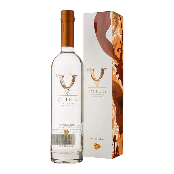 V Gallery Premium Toffee Fudge Flavoured Vodka Spirit Drink - 21% ABV (500ml)