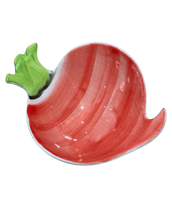 Ceramic Vegetable Shape Serving Dish - Red Radish