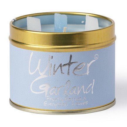 Lily Flame Winter Garland Candle