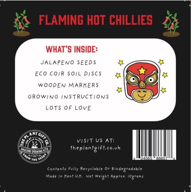 The Plant Gift Co. Flaming Hot Chillies Mini Grow Kit