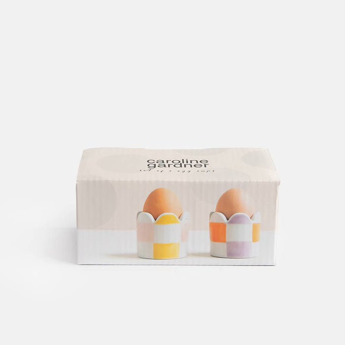 Caroline Gardner Multi-Check Egg Cups (Set of 2)