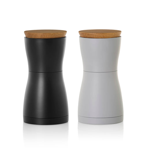 AdHoc Pepper & Salt Mill Set Twin Black & Grey: Black & Grey - LemonSalt