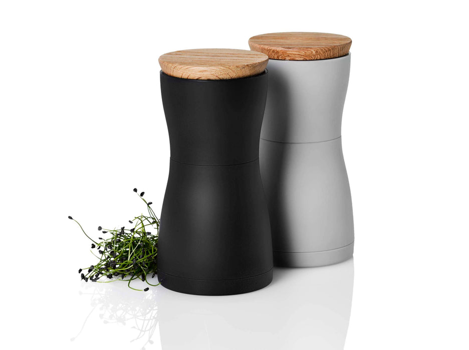 AdHoc Pepper & Salt Mill Set Twin Black & Grey: Black & Grey - LemonSalt