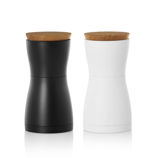 AdHoc Pepper & Salt Mill Set Twin Black & White: Black & White - LemonSalt