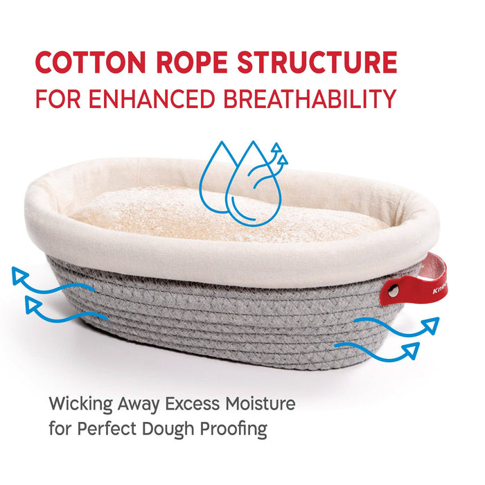 KneadAce Oval Cotton Rope Proofing Baskets Set
