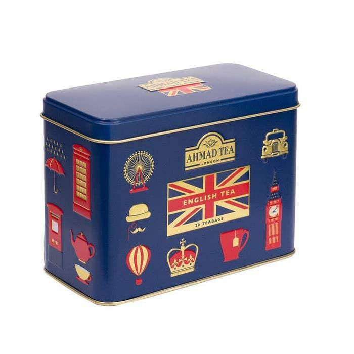 Ahmad Tea Blue English Tea Icons Caddy, Earl Grey (20 bags) - LemonSalt
