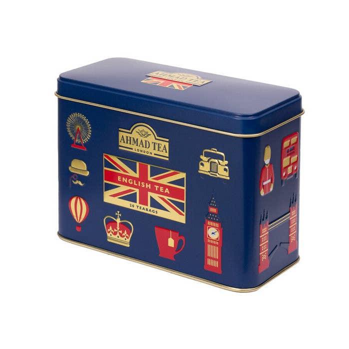 Ahmad Tea Blue English Tea Icons Caddy, Earl Grey (20 bags) - LemonSalt