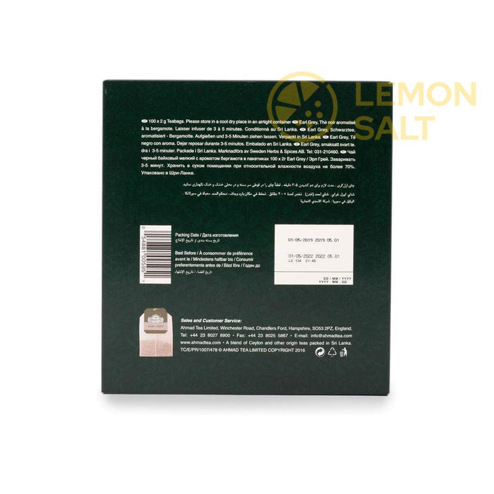 Ahmad Tea Earl Grey Tea Bags (200g (100 bags) - LemonSalt