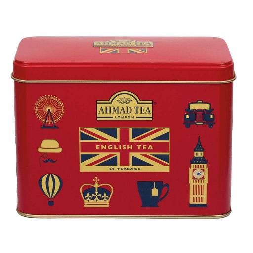 Ahmad Tea Red English Tea Icons Caddy, English Breakfast (20 bags) - LemonSalt