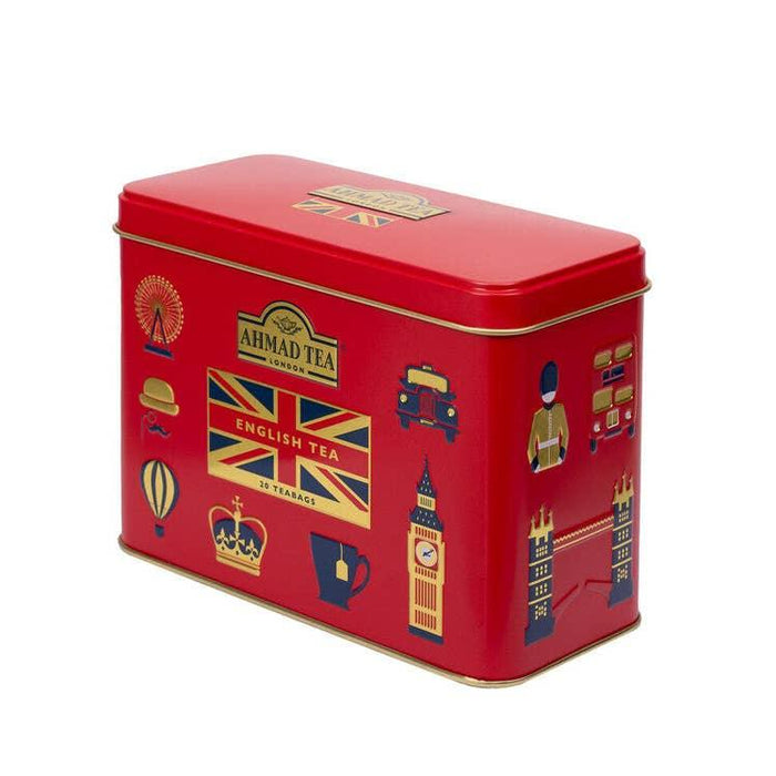 Ahmad Tea Red English Tea Icons Caddy, English Breakfast (20 bags) - LemonSalt